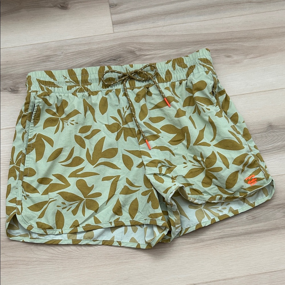 Billabong high waist swim shorts - Women’s Lightweight Green Floral Print Shorts